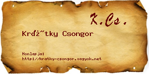 Krátky Csongor névjegykártya