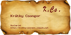 Krátky Csongor névjegykártya